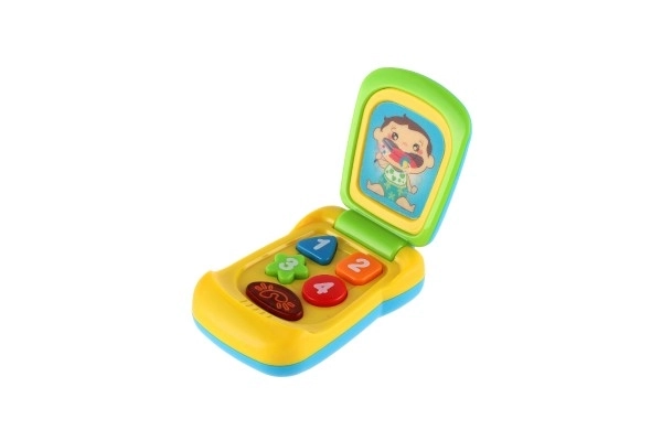 Telefon komórkowy plastikowy 14cm na baterie z dźwiękiem i światłem na karcie 11x20x5,5cm, 18m+