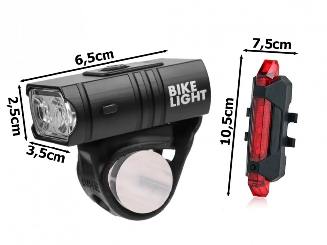 Zestaw lampek LED na rower z ładowaniem USB