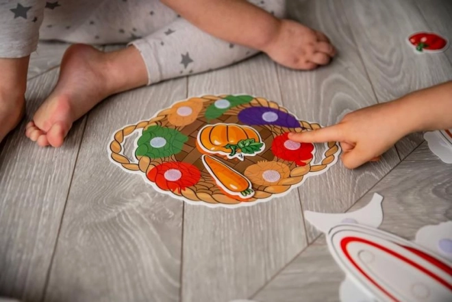 Zestaw do układania z owocami i warzywami z plastiku