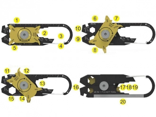 Karabińczyk do kluczy multitool