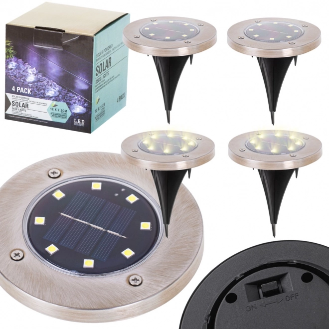 Ogrodowe oświetlenie solarne 8 LED 4 szt. - ciepła biała
