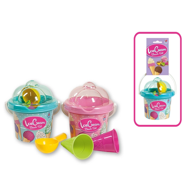 Androni Zestaw do piasku lody - mały, różowy