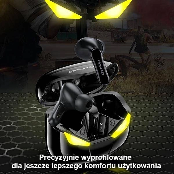 Bezprzewodowe słuchawki Awei T35 z stacją dokującą dla graczy czarne