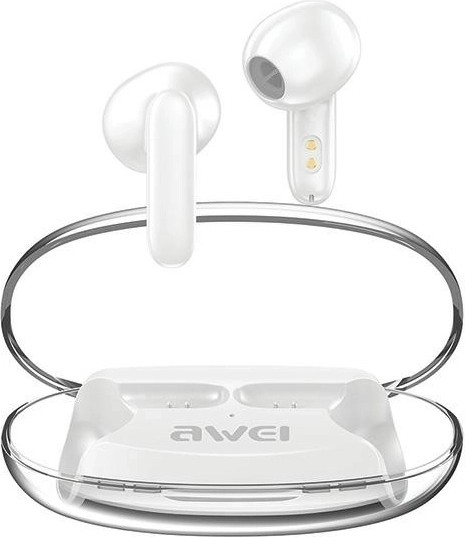 Bezprzewodowe słuchawki AWEI T85 z Bluetooth 5.3, TWS i ENC – białe