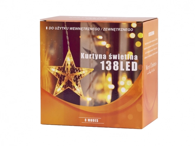Zasłona LED ciepła biała z gwiazdami i księżycami - 2,5 m, 138 LED