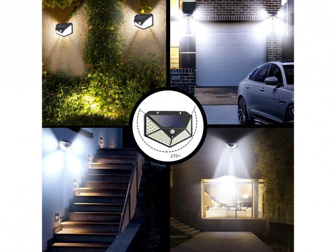Lampa solarna z 100 LED i czujnikiem zmierzchu