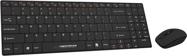 Bezprzewodowy zestaw klawiatura Slim i mysz 2,4 GHz Liberty czarny