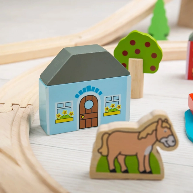 Bigjigs Rail Drewniana kolejka miasto i wieś 101 części