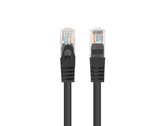 Patchcord UTP kat.6 0,25m czarny 10-pack