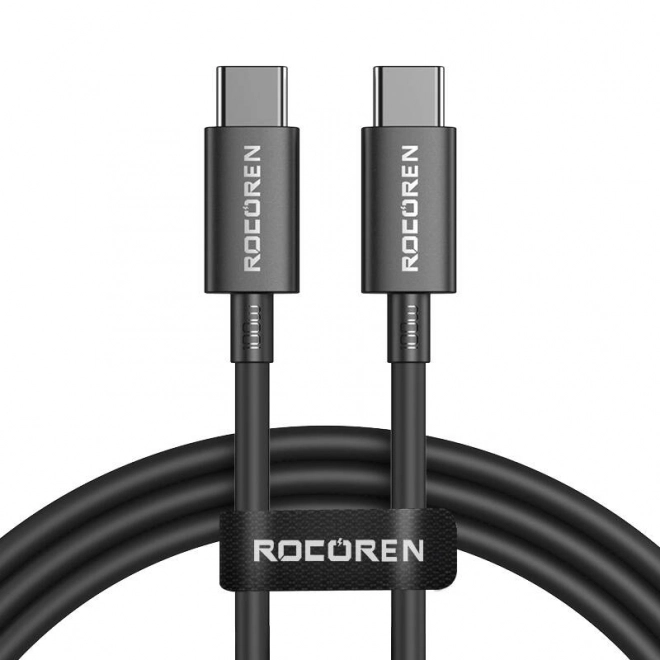 Kabel szybkiego ładowania USB-C na USB-C 100W, 1 m czarny