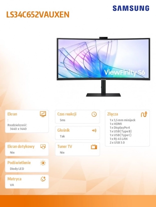 Zakrzywiony monitor ViewFinity S65VC 34"