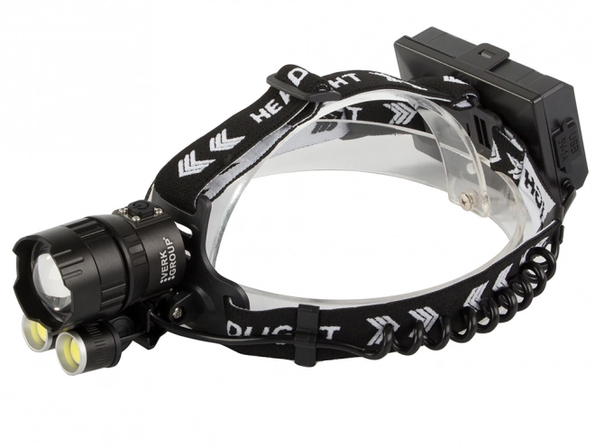 Profesjonalna latarka czołowa Bailong z LED CREE XHP160 i funkcją powerbanku