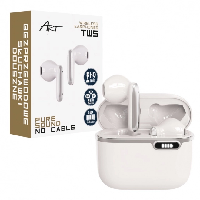 Słuchawki Bluetooth z HQ mikrofonem TWS białe