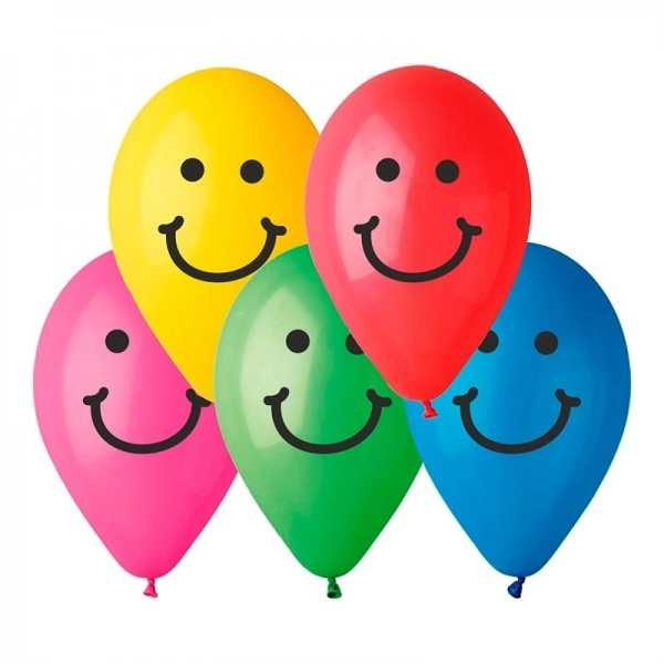 Balony nadmuchiwane z nadrukiem Smile 10 cm