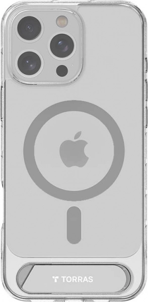 Przezroczyste magnetyczne etui TORRAS Pstand z kickstandem do iPhone 16 Pro Max