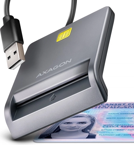 AXAGON czytnik kart chipowych i ID USB z kablem 1,3 m