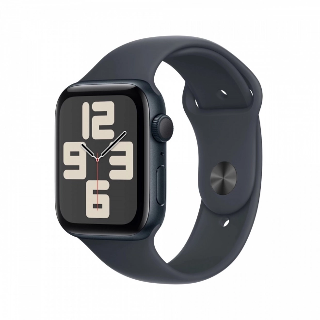 Apple Watch SE GPS, 44 mm, aluminiowa koperta w kolorze noc z paskiem sportowym - rozmiar S/M