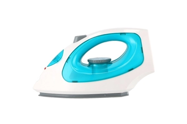 Żelazko wydające parę plastikowe 22cm na baterie ze światłem, dźwiękiem w pudełku 16x24x14cm