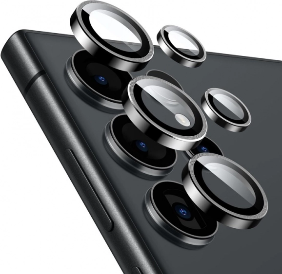 Szkło ochronne na obiektyw aparatu do Samsung Galaxy S24 Ultra czarne
