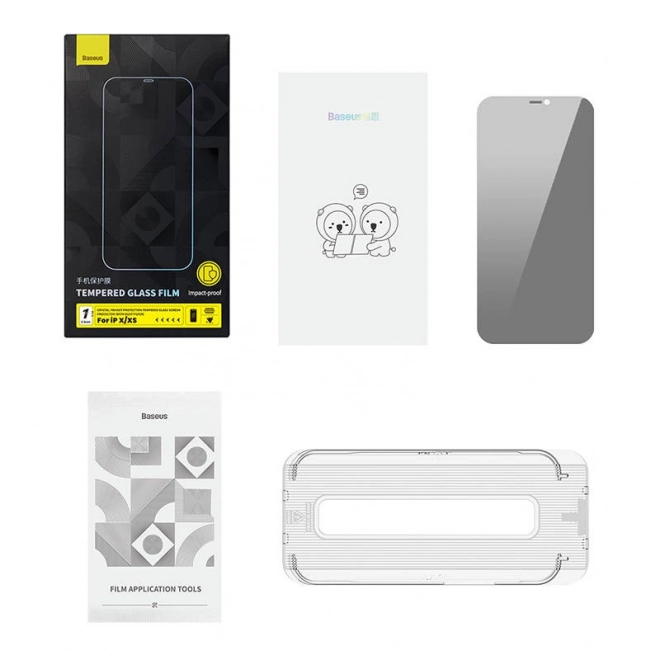 Baseus Crystal ochrona prywatności szkło hartowane dla iPhone X/XS