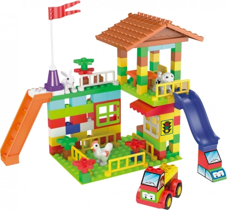 L-W Toys junior klocki farma – zestaw konstrukcyjny dla najmłodszych, 120 szt.