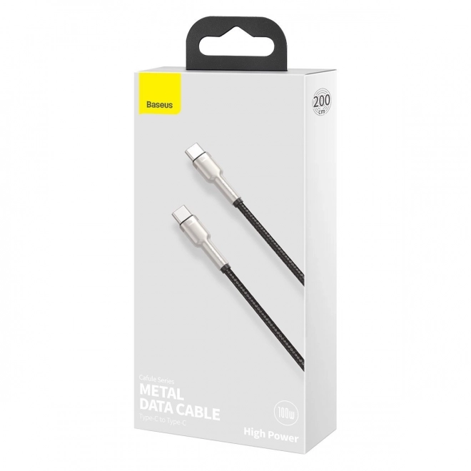 Kabel USB-C do USB-C Baseus Cafule 100W, 2m czarny