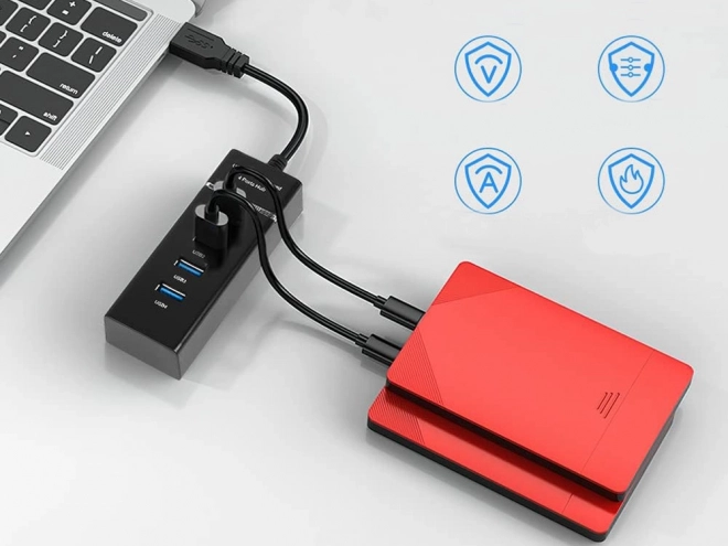 Hub USB 3.0 z 4 portami do szybkiego transferu danych