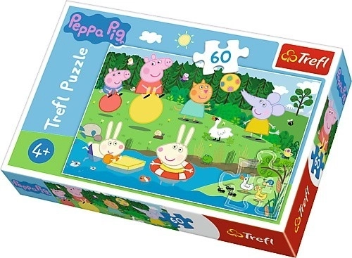 Puzzle Świnka Peppa/Pig Peppa Zabawne Wakacje 33x22cm 60 elementów w pudełku 21x14x4cm