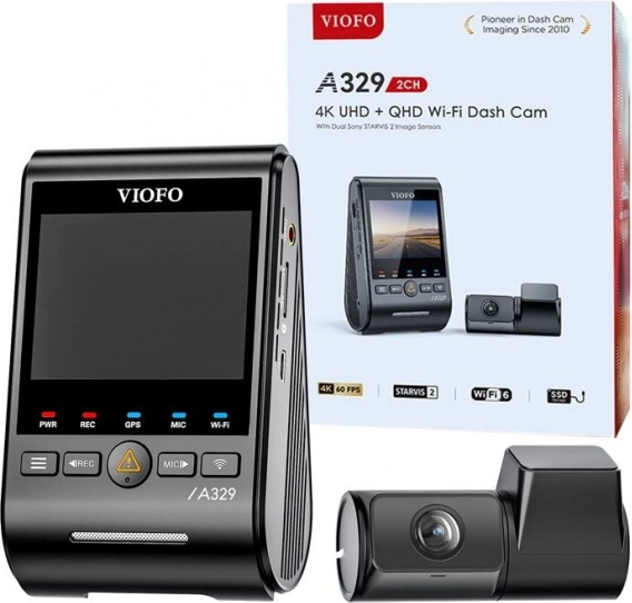 Wideorejestrator Viofo A329 4K 60fps + 2K z Wi‑Fi i GPS