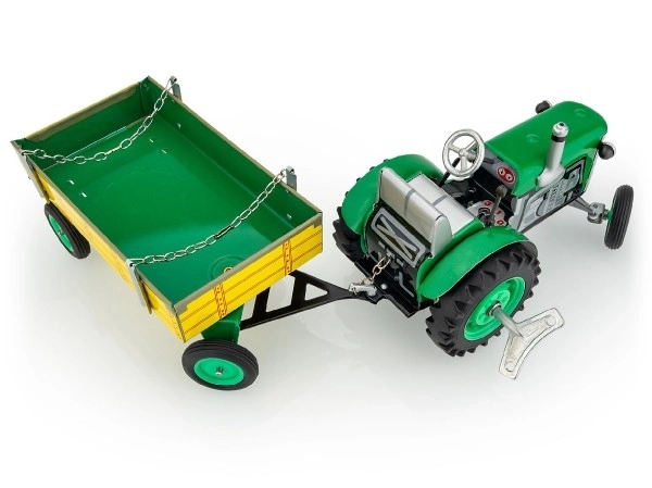 Traktor Zetor z przyczepą zielony na klucz metalowy 28cm Kovap w pudełku