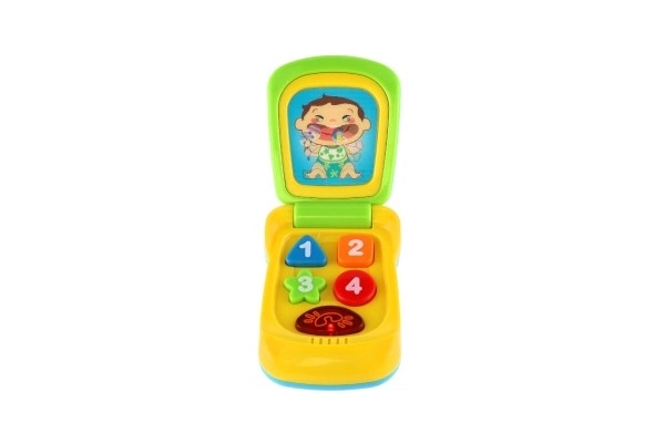 Telefon komórkowy plastikowy 14cm na baterie z dźwiękiem i światłem na karcie 11x20x5,5cm, 18m+
