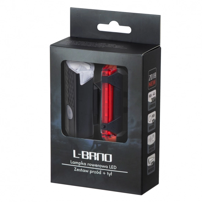 Zestaw świateł rowerowych LED USB