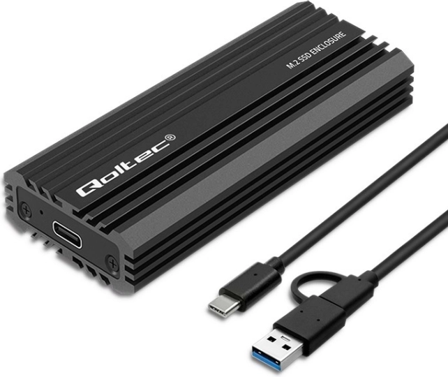 Qoltec obudowa na M.2 SSD NVMe i SATA z połączeniem USB-C, pojemność 2TB