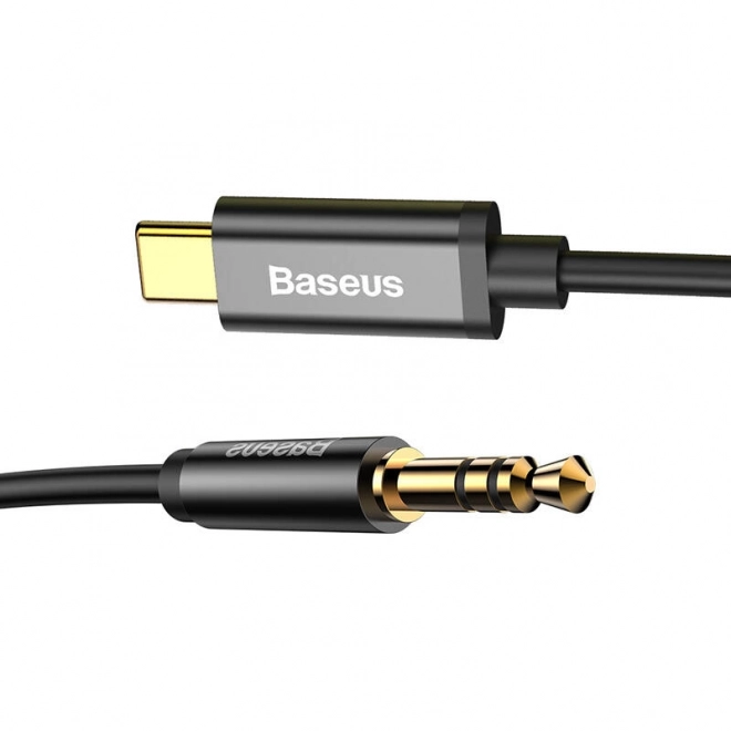 Baseus Yiven Kabel Audio USB-C na mini jack 3,5 mm, 1,2 m - czarny