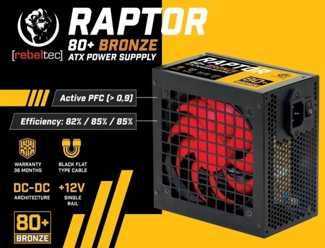 Zasilacz Rebeltec Raptor 600W Bronze 80+