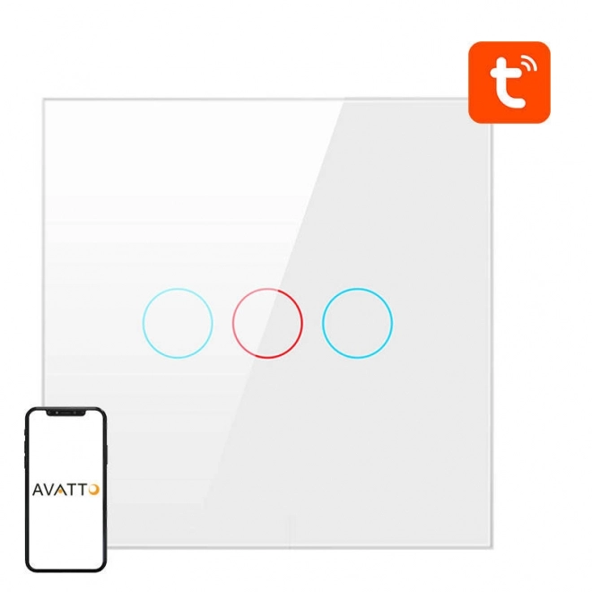 Inteligentny przełącznik światła ZigBee Avatto 3-drożny TUYA (biały)