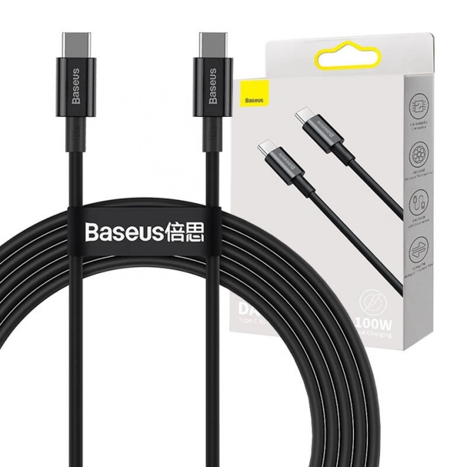 Kabel Baseus Superior Series USB-C na USB-C, 100W, 2m (czarny)