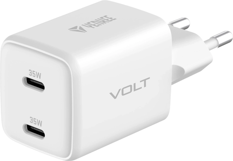 Ładowarka USB-C dual 35W VOLT GaN biała