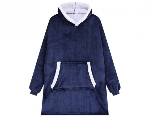Ciepła oversize bluza z kapturem z grubej sztucznej skóry
