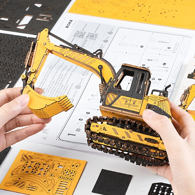 RoboTime drewniane 3D puzzle - Koparka