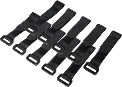 Organizer do kabli z opaskami na rzep, czarne, 15 cm, 10 szt.