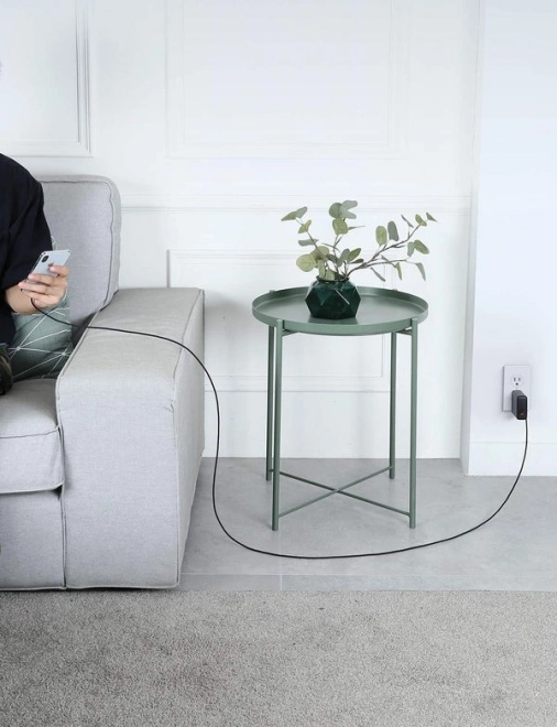 Nylonowy kabel Lightning-USB C czarny 2m
