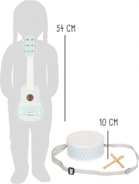Gitara 54 cm i bębenek z paskiem