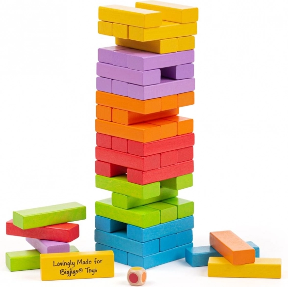 Kolorowa chwiejąca się wieża BIGJIGS TOYS