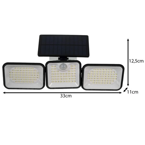 Solarná lampa ogrodowa 180 LED z czujnikiem ruchu i zmierzchu