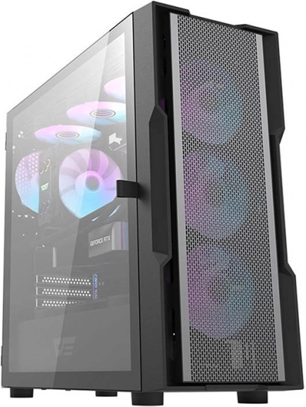 Obudowa komputerowa Darkflash DK431 Mesh (czarna) + 4 wentylatory