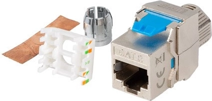 Beznarzędziowe gniazdo keystone RJ45 Cat 8.1 FTP
