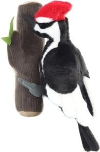 Pluszowy dzięcioł na gałęzi 33 cm eco friendly