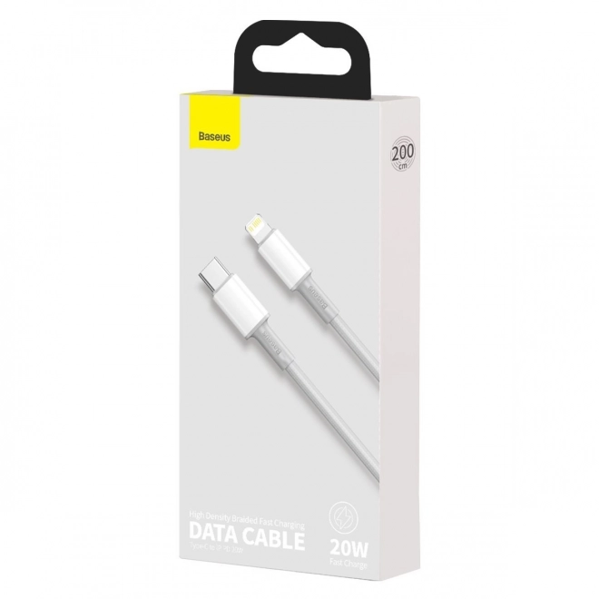 Kabel USB-C na Lightning Baseus z wysoką gęstością oplotu, 20W, PD, 2m