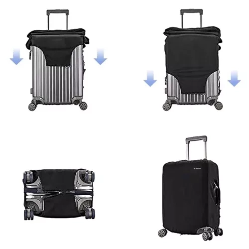 Trizand 23839 Pokrowiec na walizkę M 62 x 43 x 27 cm czarny